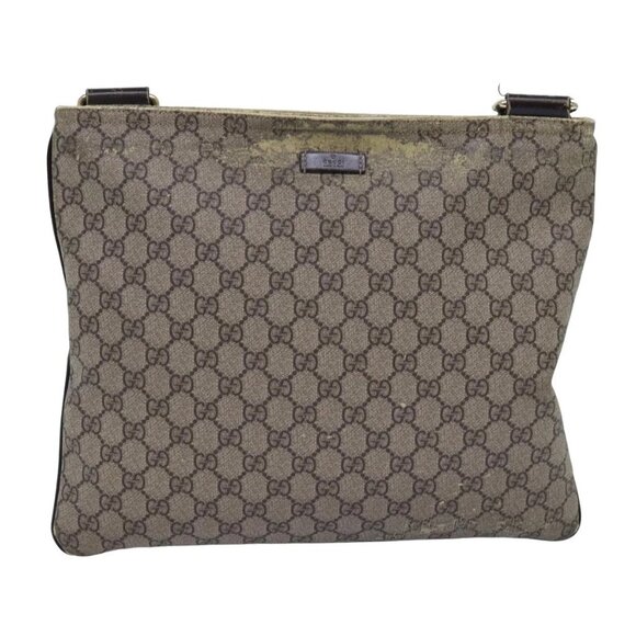 GUCCI GG Supreme Shoulder Bag PVC Leather Beige - Picture 7 of 16
